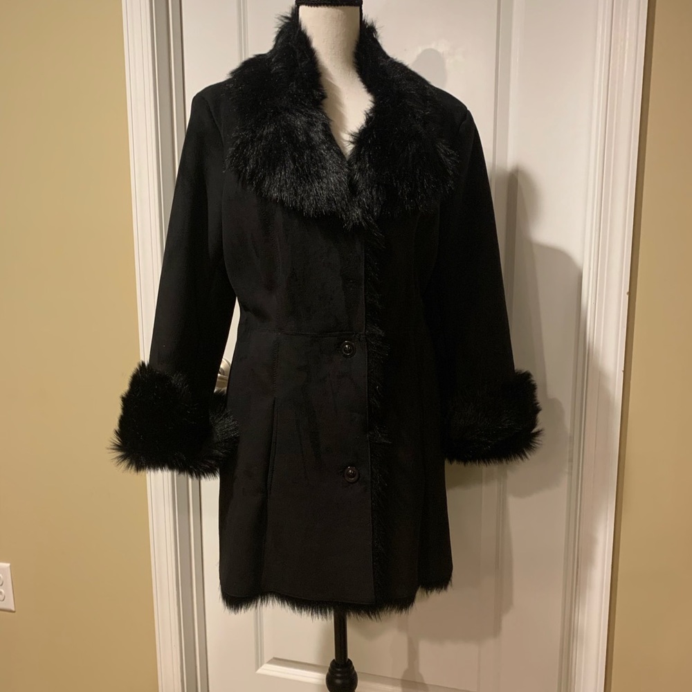 Jones New York Women’s Faux Fur Black Shearling